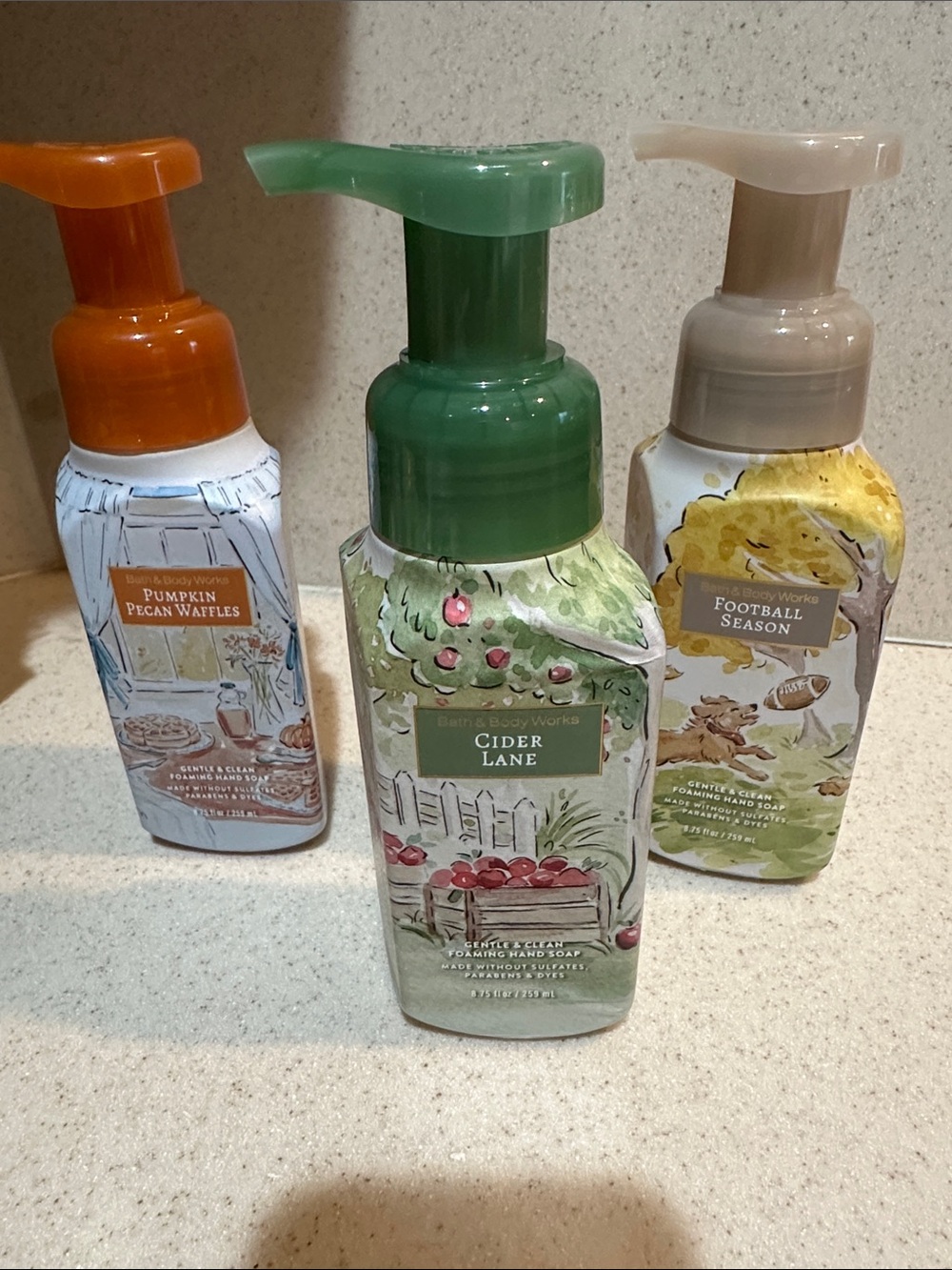 Bath & Body Works Cider Lane, Pumpkin Pecan Waffles & Football Season bundle 3